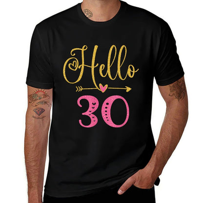 Hello 30 Years Old Women's 30th Birthday  Oversized Silhouette T-Shirt