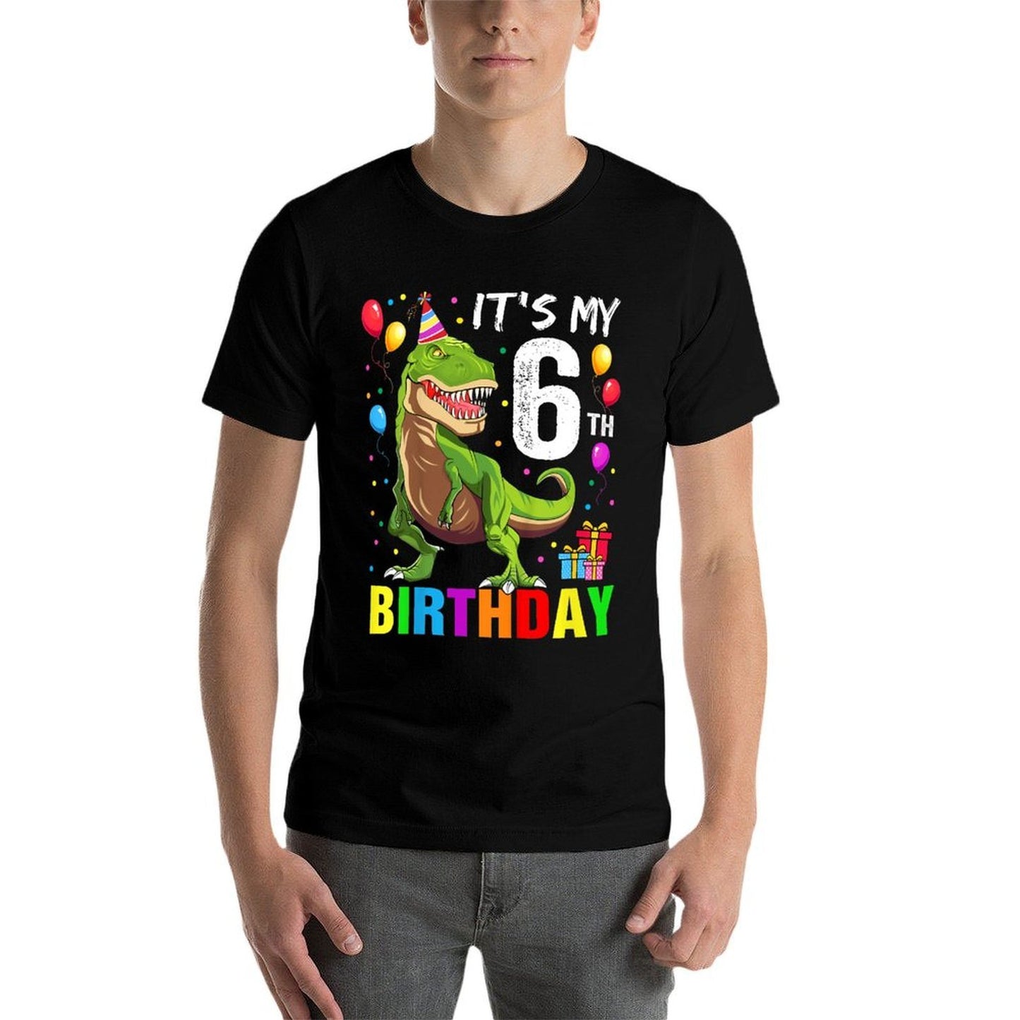 It&#39;s My 6th Birthday Happy 6 Year T-Rex Boys  Eco-friendly Material T-Shirt