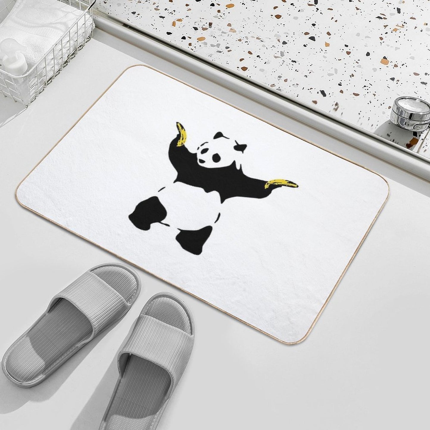 Bad Panda Stencil  Odorless Bath Mat