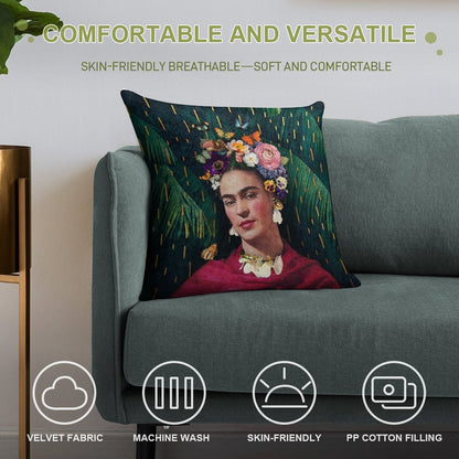 Frida Kahlo  World Women's Day Soft Decorative Cover Throw Pillow