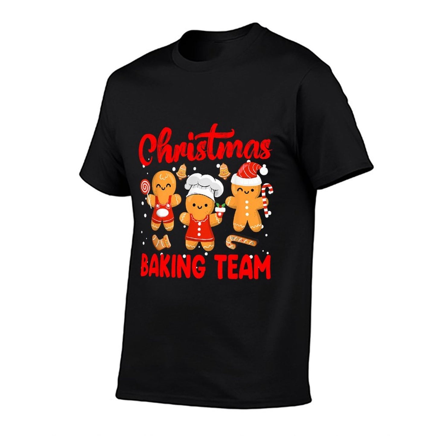 Christmas Baking Team Gingerbread Family Matching Pajamas  Rolled Sleeves T-Shirt