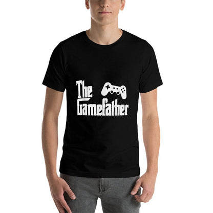 Funny Fathers Day The Gamefather Game Gaming Gamer Dad Gift  High-quality Stitching T-Shirt
