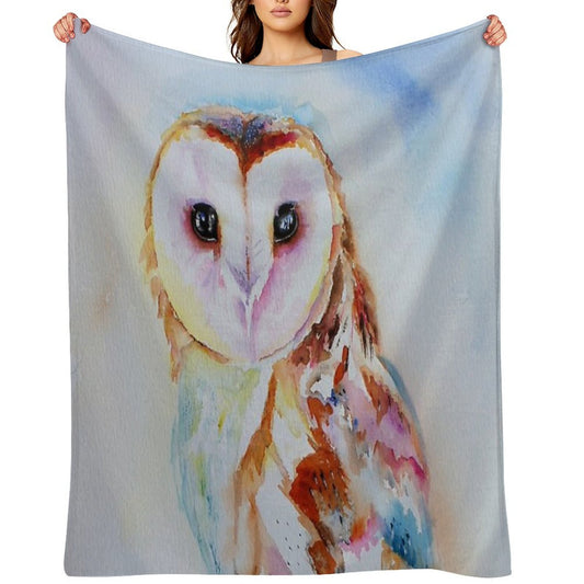 Barn Owl Durable Throw Blanket