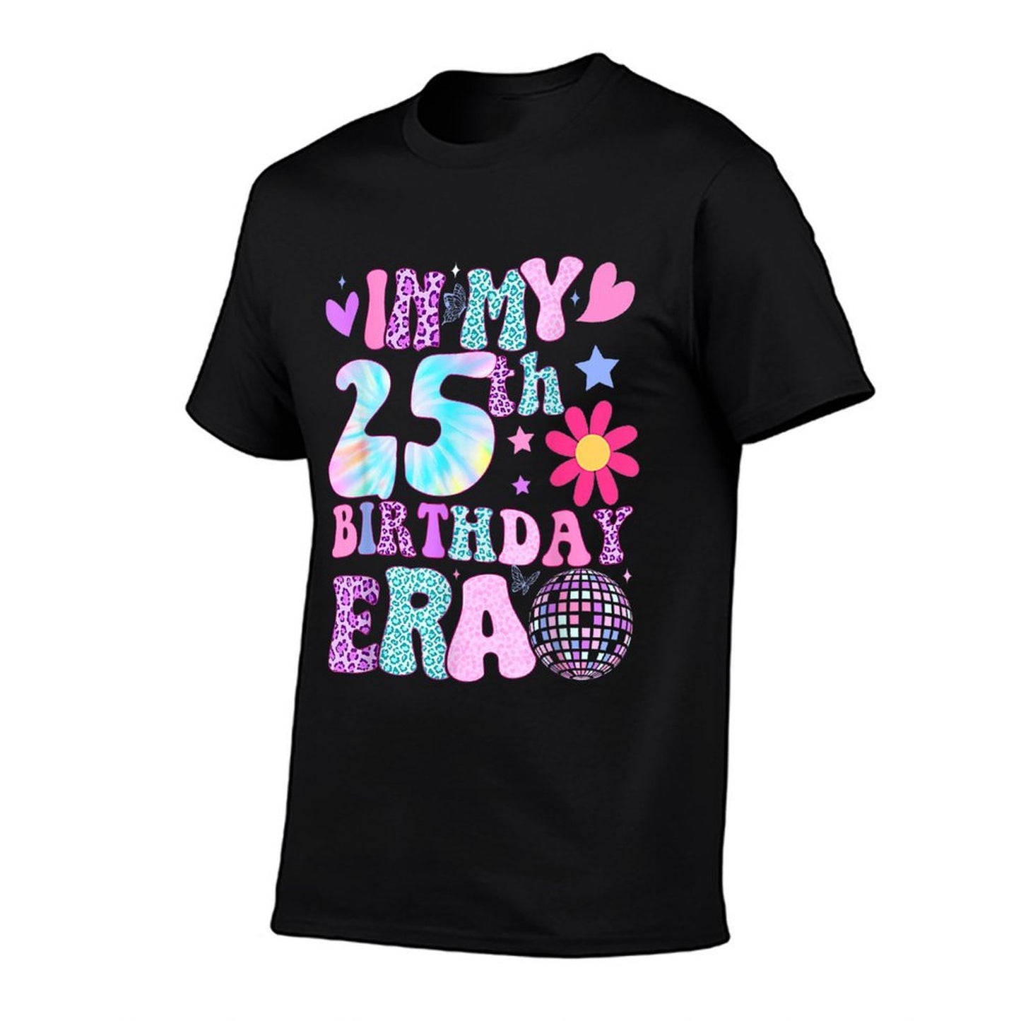 Groovy In My 25th Birthday Era Gifts Funny 25 Years Old  Cotton T-Shirt