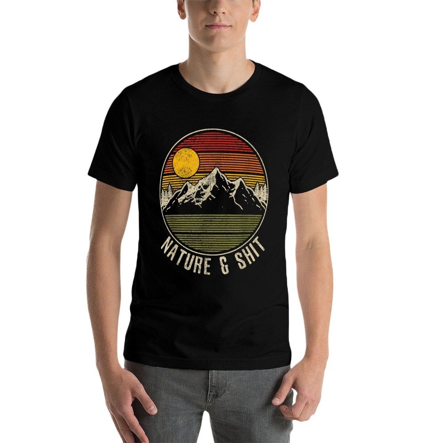 Nature  Shit - Funny Vintage Mountains Hiking Camping Gift  Durable T-Shirt