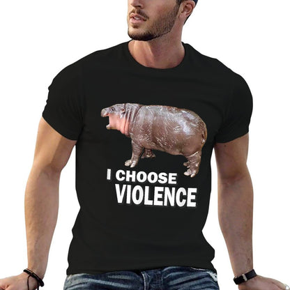 Choose Violence Meme Moo Deng Ungovernable  Eco-friendly Material T-Shirt
