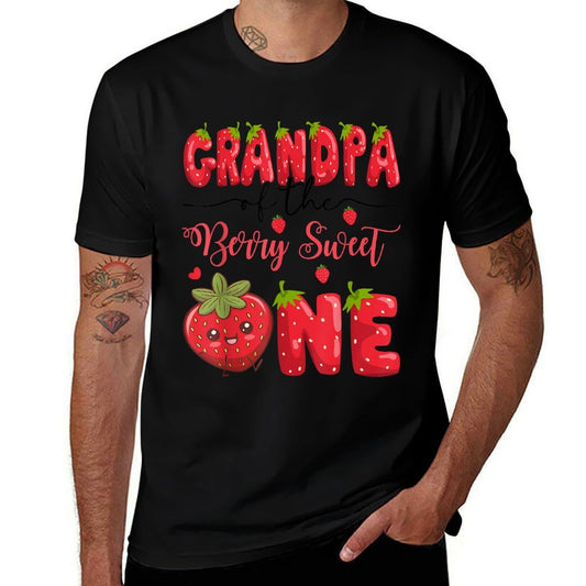 Grandpa Of The Berry Sweet One Strawberry First Birthday  Affordable Price T-Shirt