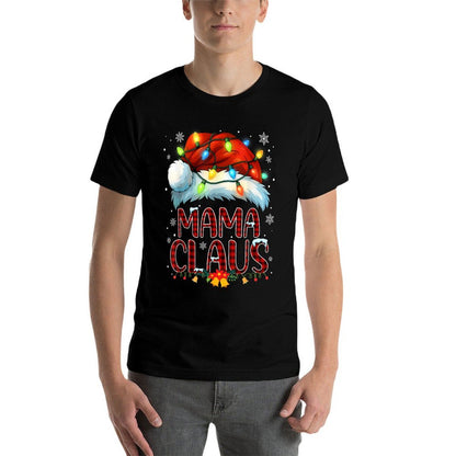 Christmas Hat Lights Pajama Mama Claus Family Matching  Classic T-Shirt