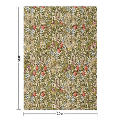 Golden Lilies All-season Throw Blanket