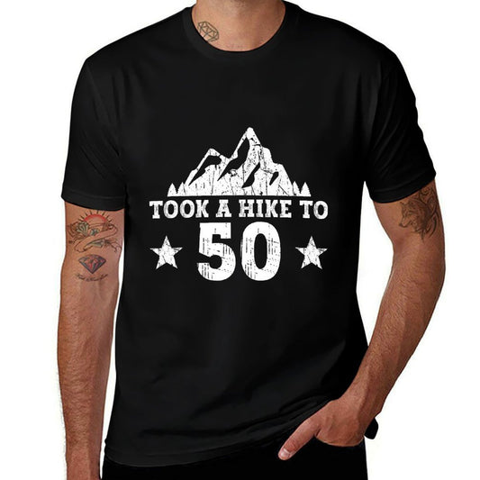 Took A Hike To 50 - Hiking 50th Birthday Hiker Premium  Heathered Texture T-Shirt