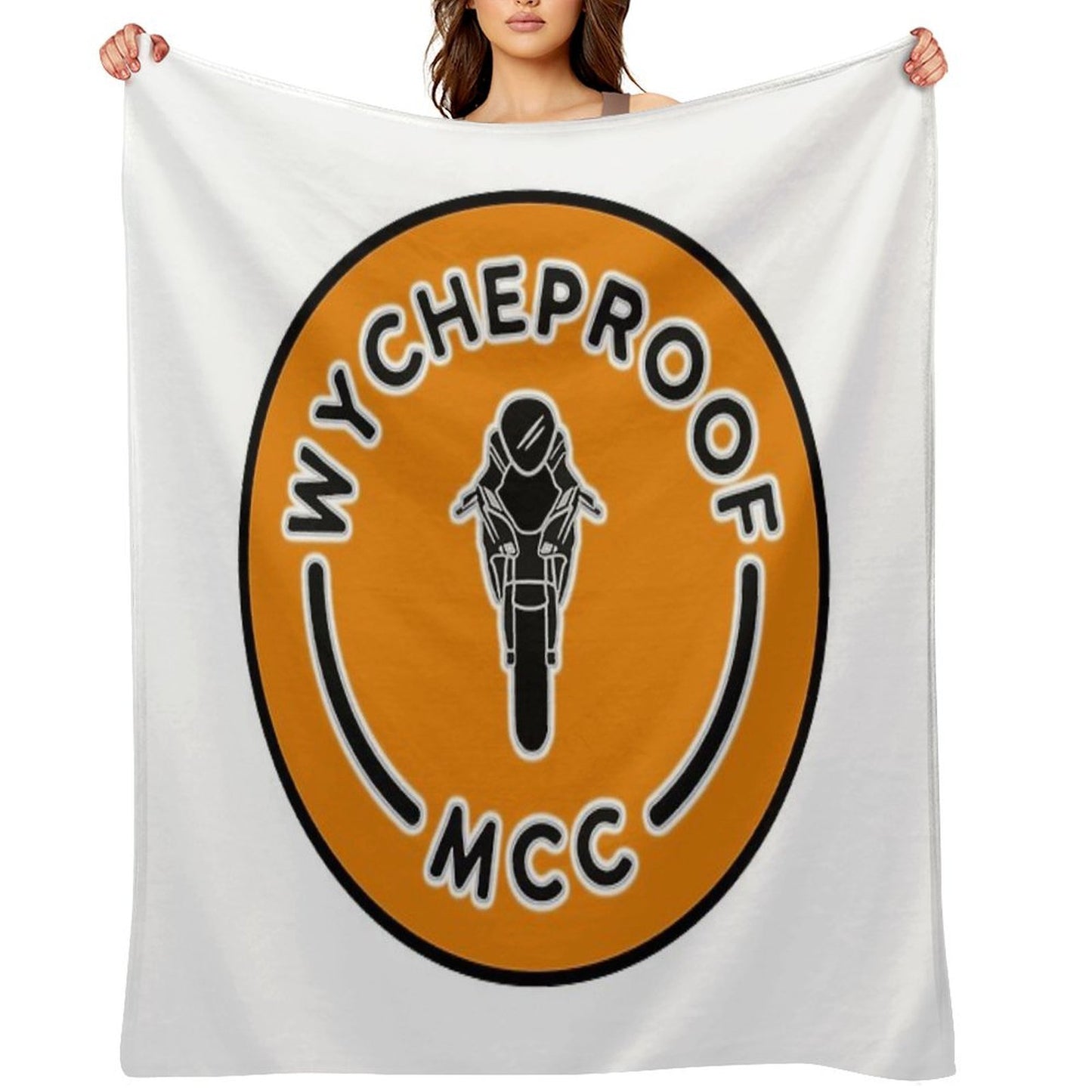 WycheproofMCC Black on Orange Sustainable Throw Blanket