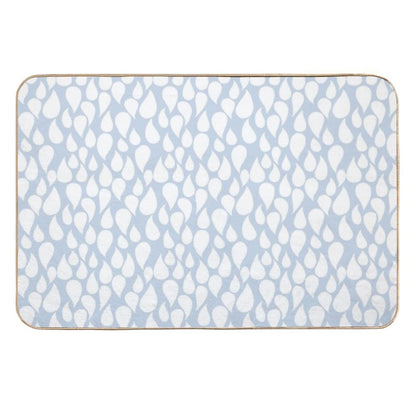 White Droptear on Light Blue Background  Toxin-Free Bath Mat