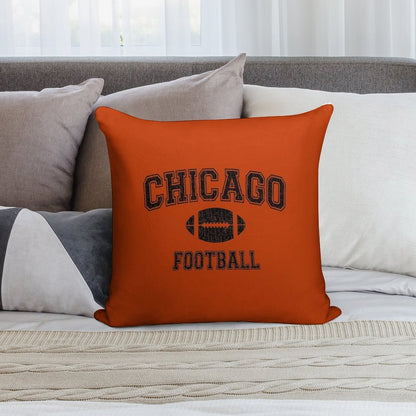 American Football Sport Design  Chicago Football - Distressed Soft Durable Construction Throw Pillow