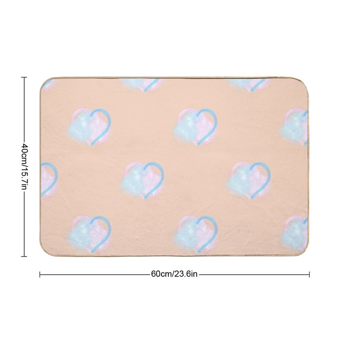 Lover Clouds on Peach Background Smaller  Fade-Resistant Bath Mat