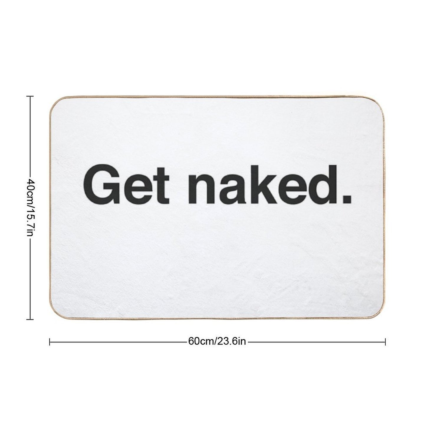 Get Naked - Black And White  Easy To Clean Bath Mat