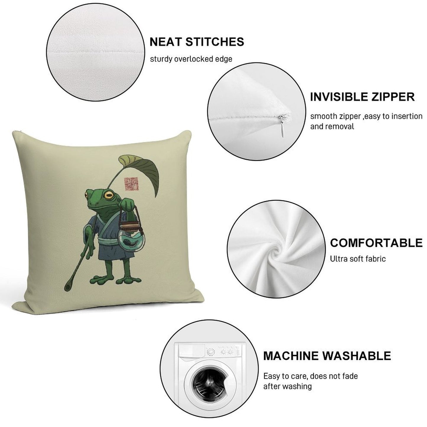 A Frog And His Son Soft Shrink-Resistant Throw Pillow
