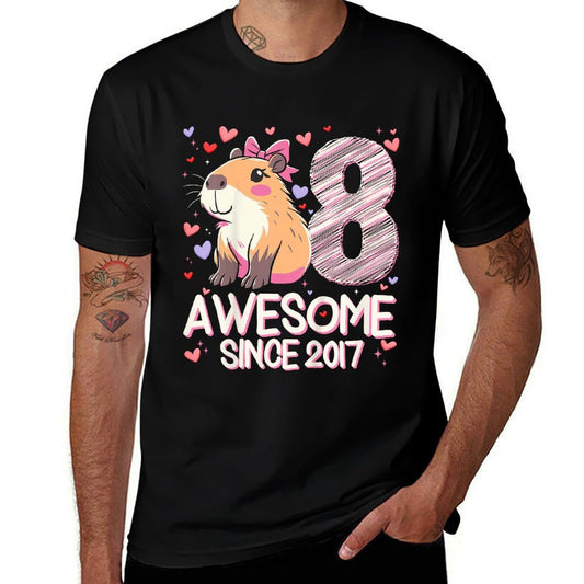 Kids 8 Years Old Capybara Gifts For Girls 8th Birthday Party  Quick-drying T-Shirt