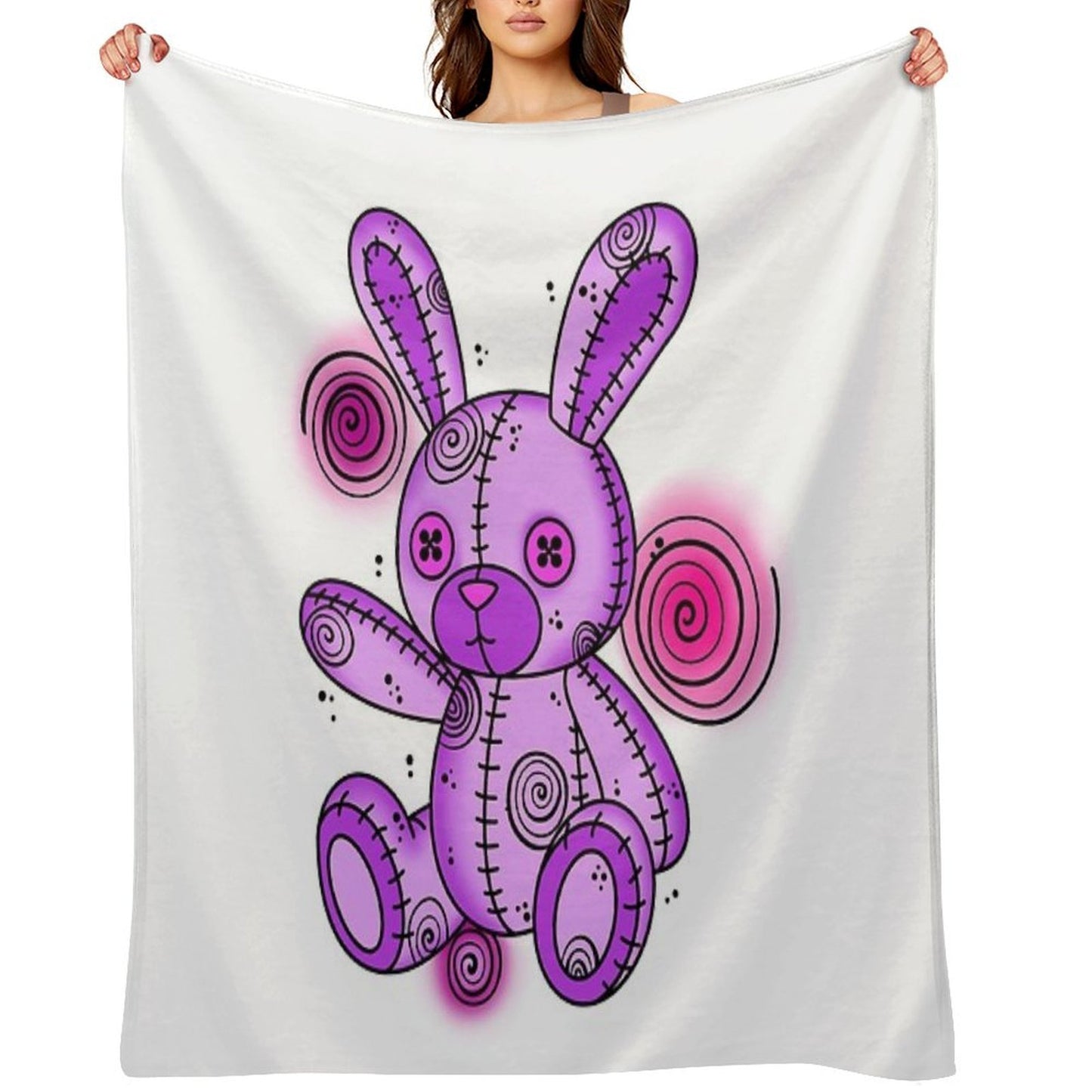 Voodoo Bunny Plushie Plush Throw Blanket