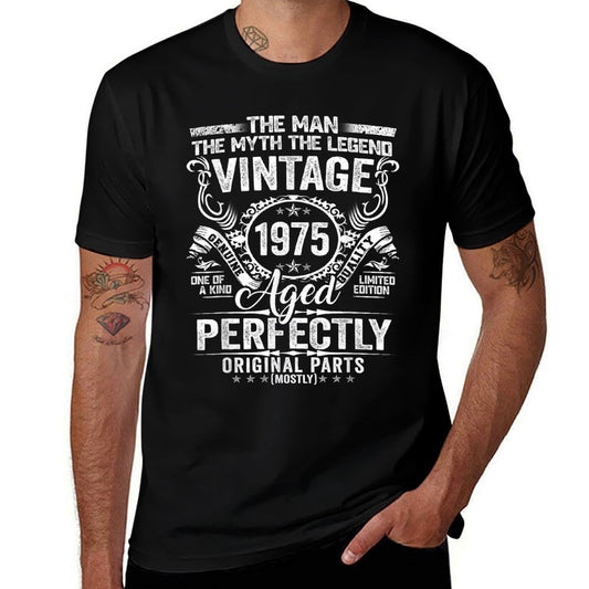 50 Years Old Gift Vintage 1975 Man Myth Legend 50th Birthday  Heathered Texture T-Shirt