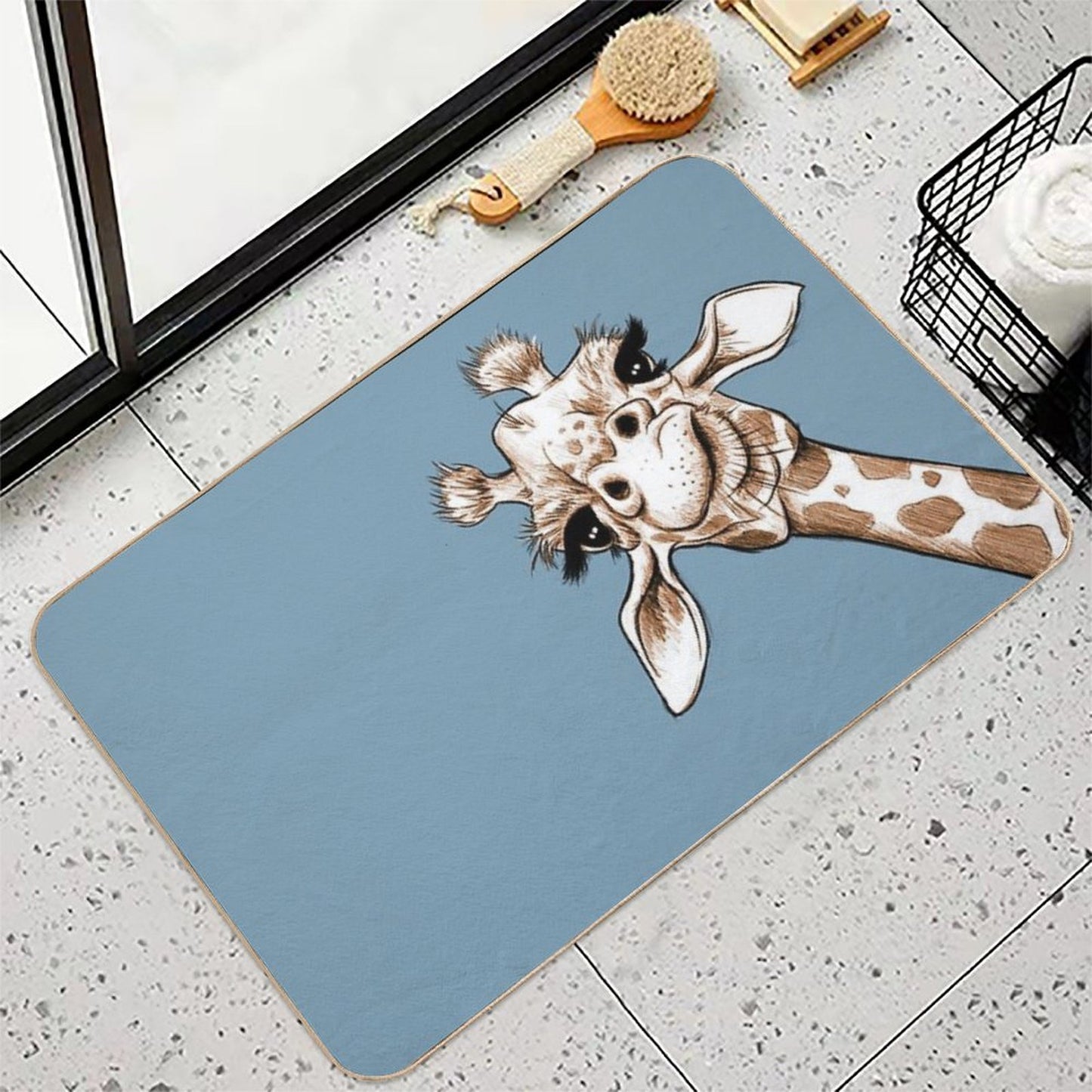 Sketch Giraffe Art  Slip-Resistant Bath Mat