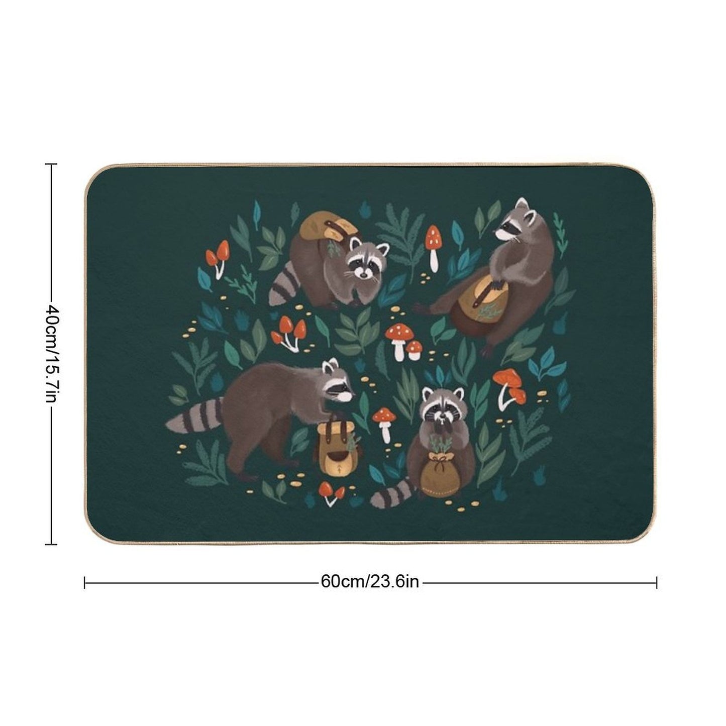 Raccoons Green  Multi-Purpose Bath Mat