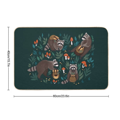 Raccoons Green  Multi-Purpose Bath Mat