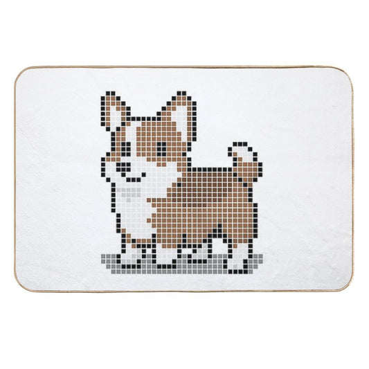 Pixeled Red Sable Corgi  Versatile Bath Mat
