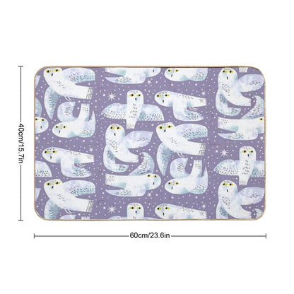 Snowy Owls  Repositionable Bath Mat