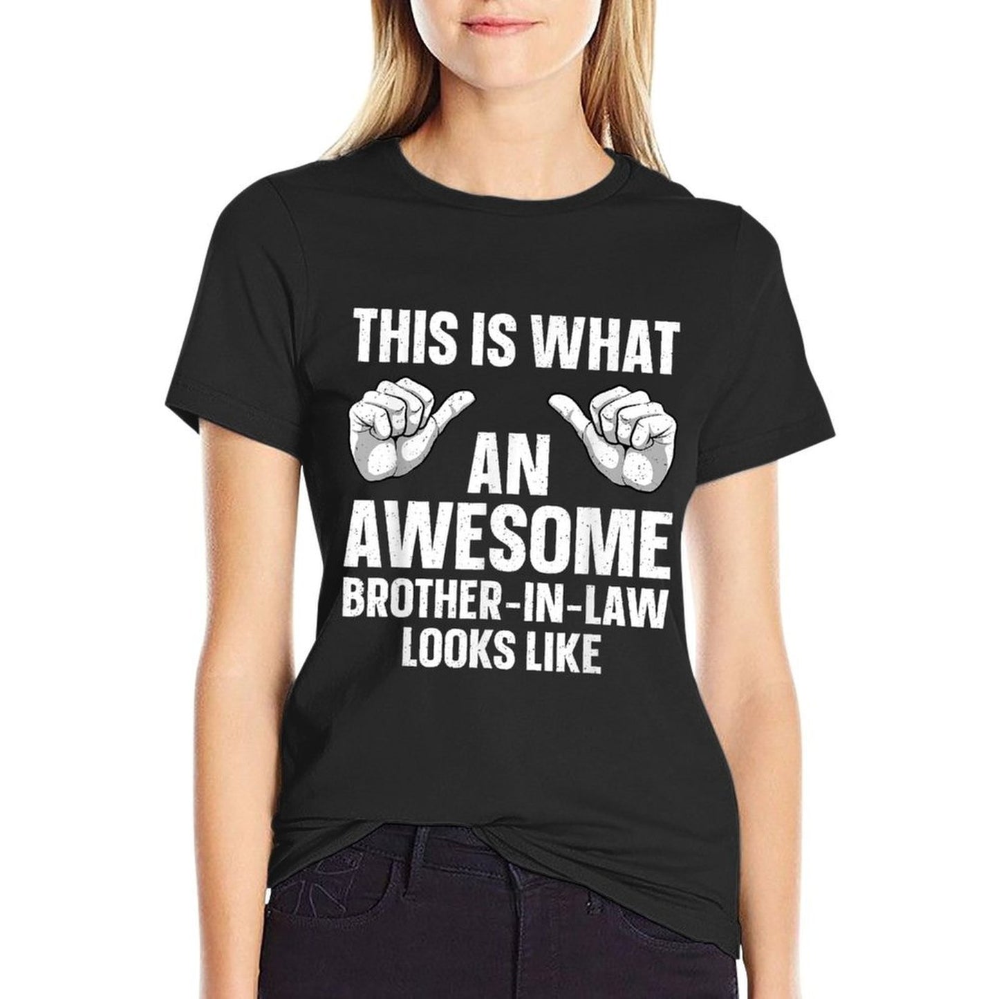 Brother In Law Design From Sister For Men Dad Brother In Law  Ribbed Collar T-Shirt