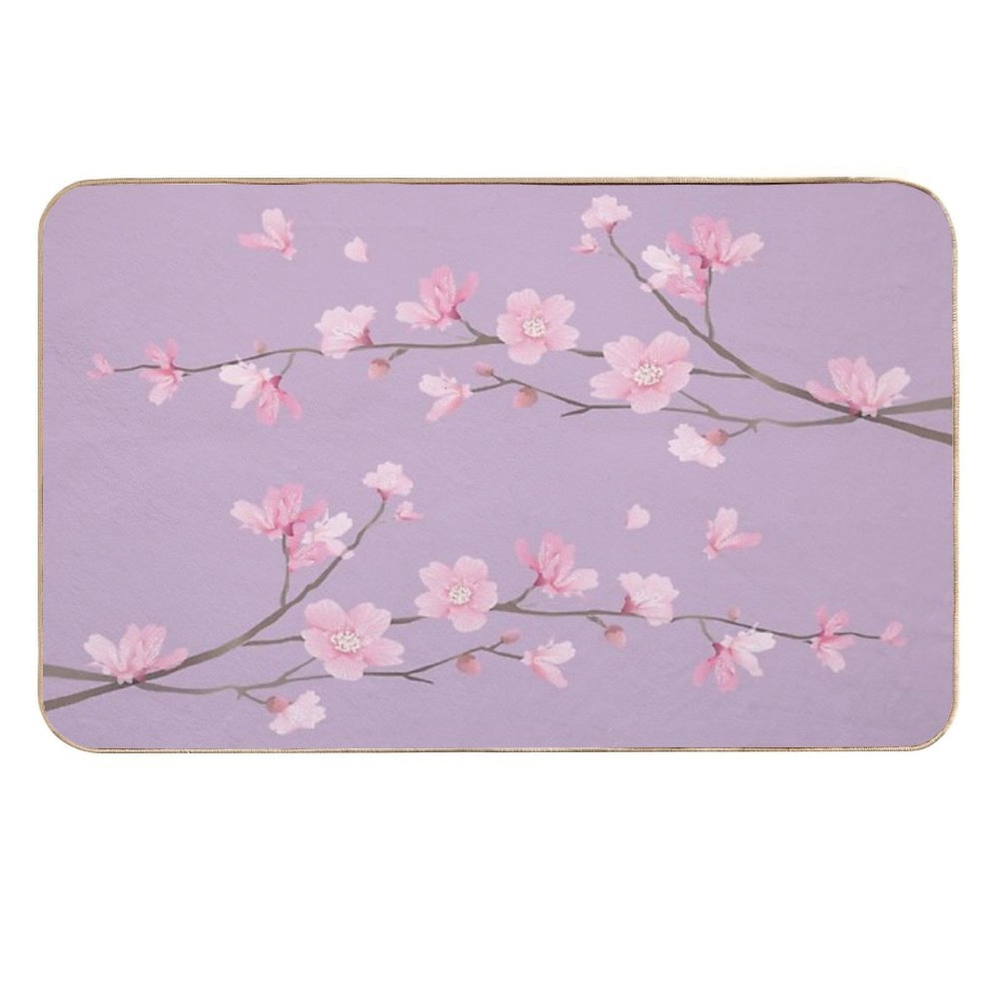 Cherry Blossom Flower Plant - Pastel Purple  Versatile Bath Mat