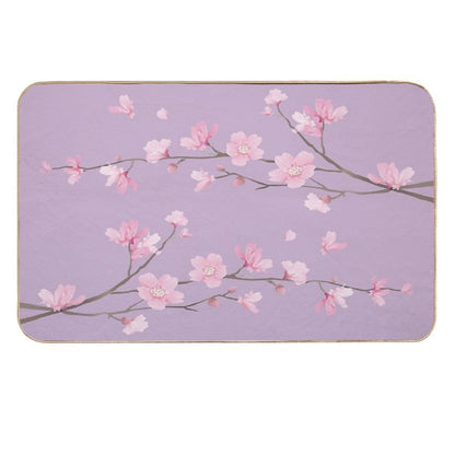 Cherry Blossom Flower Plant - Pastel Purple  Versatile Bath Mat