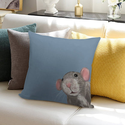 The Peeking Rat Soft Gift Ready Throw Pillow
