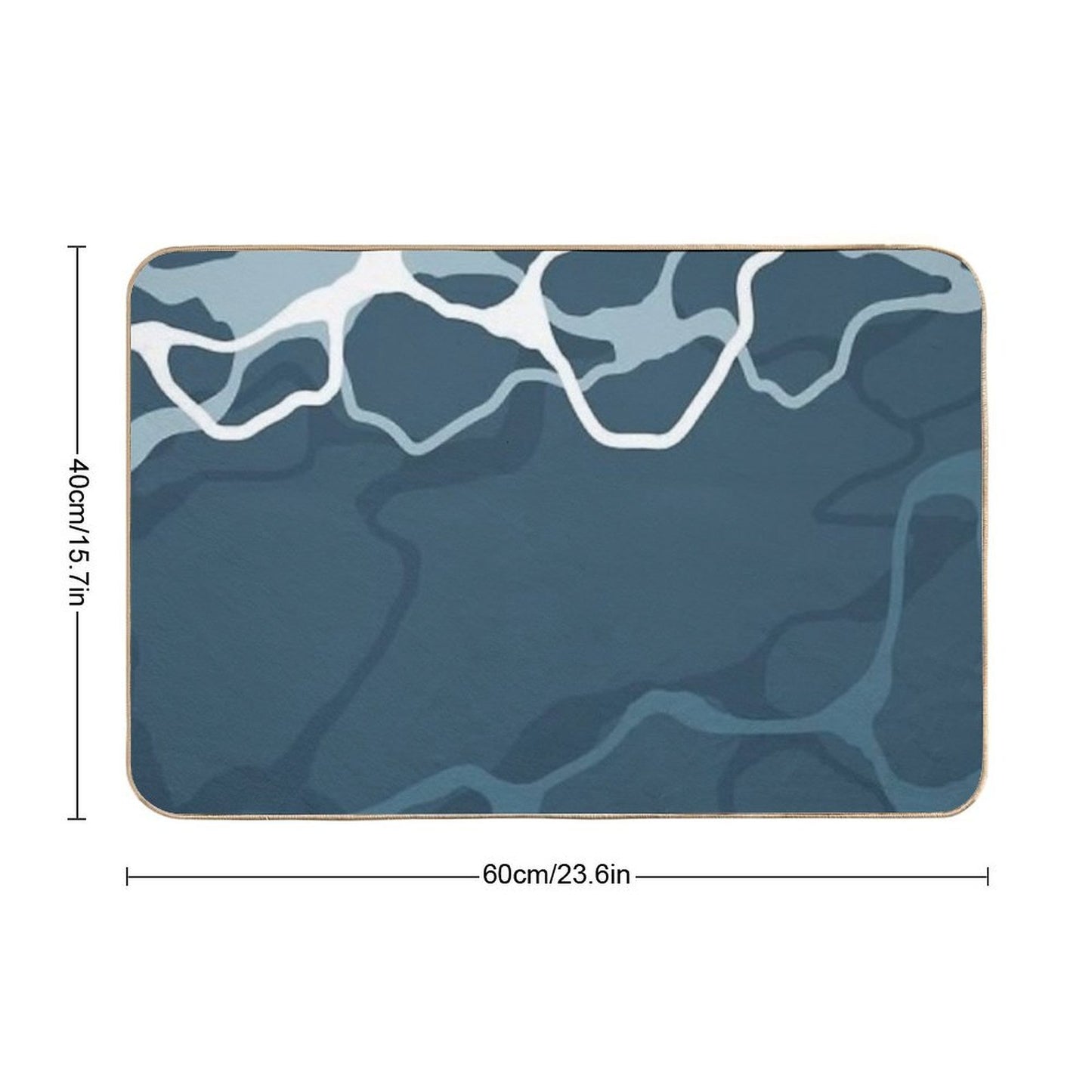 Minimalist Abstract Neutral Blue Tones  Non-Slip Bath Mat