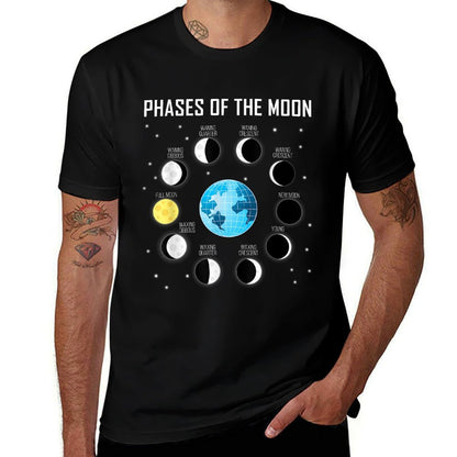 Phases of The Moon Moon Phase Space  Lightweight T-Shirt