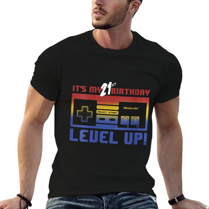 Nintendo It's My 21st Birthday Level Up! SNES Controller  Moisture-wicking T-Shirt