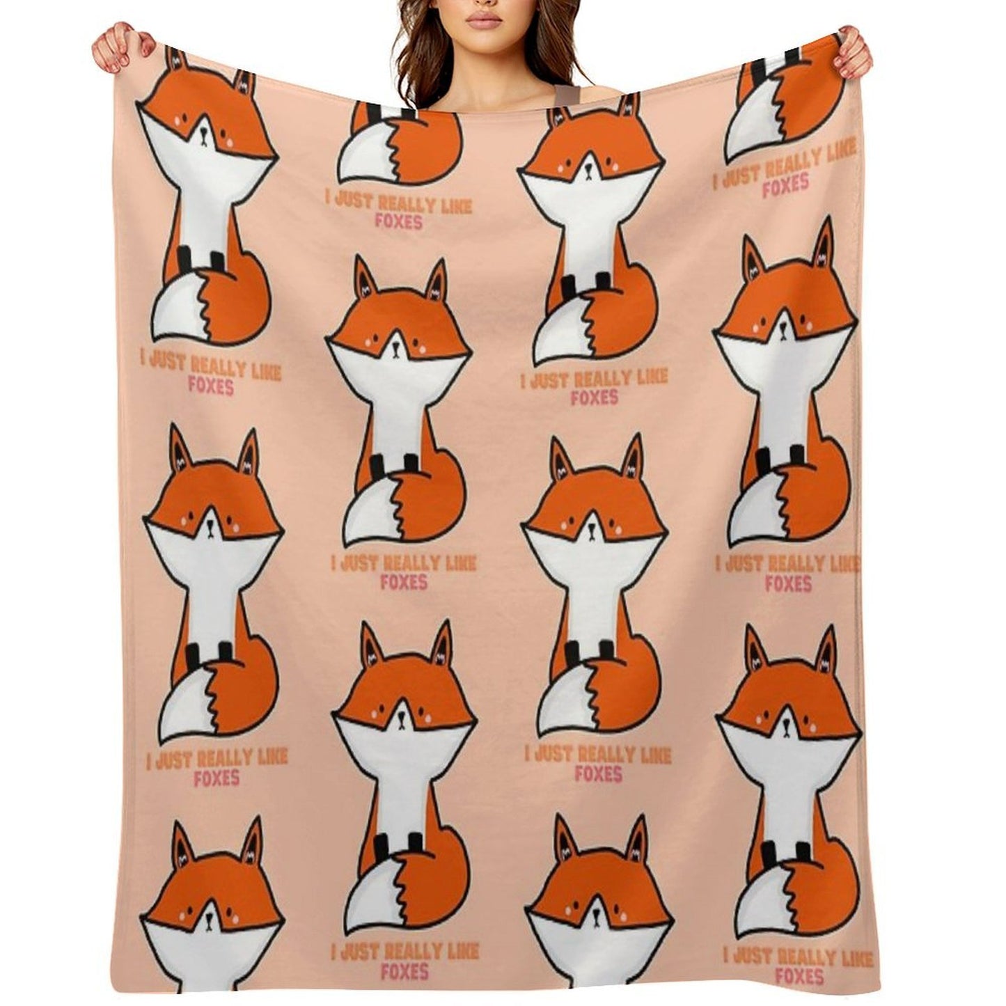 I Just Really Like Foxes Orange Multi-functional Throw Blanket