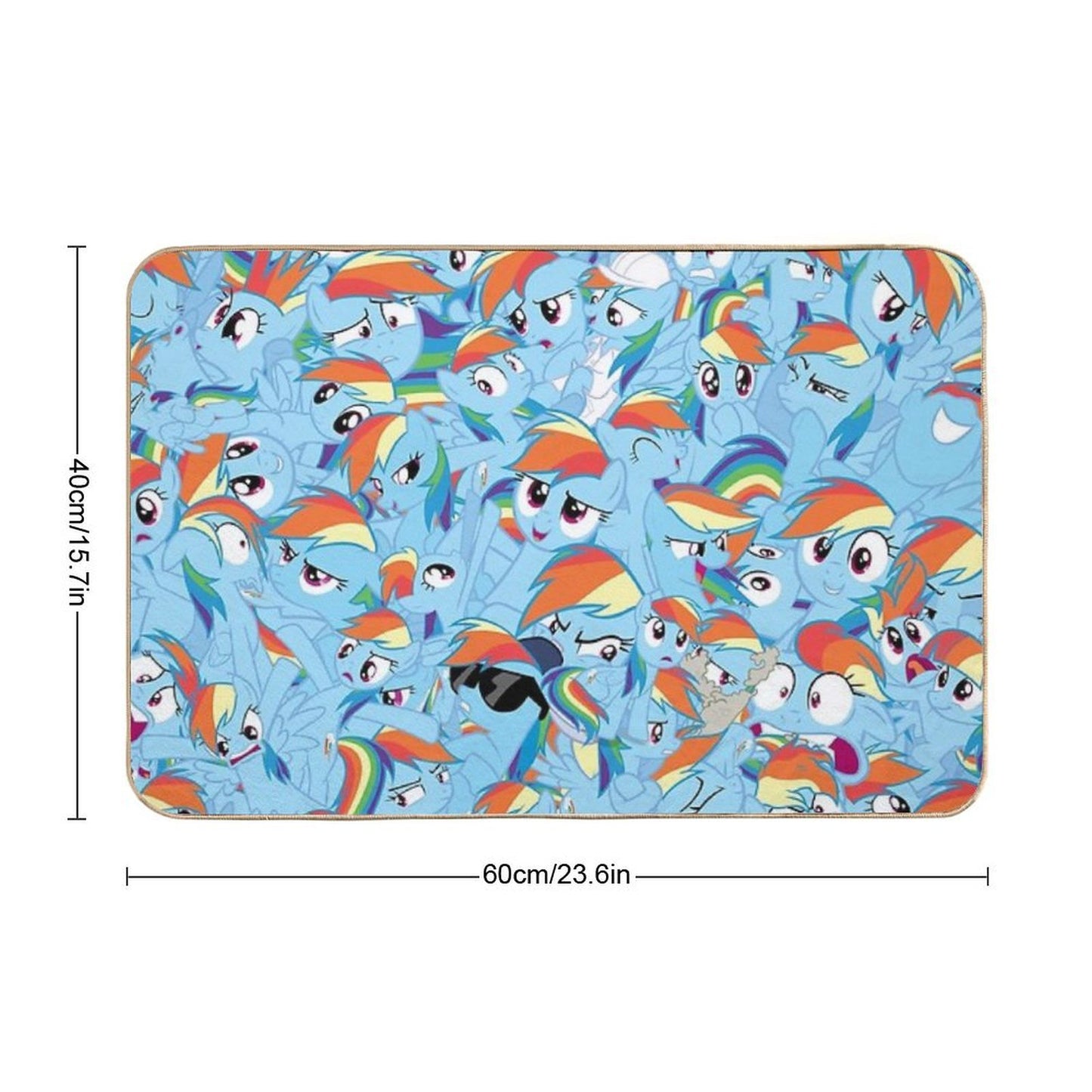 Rainbow Dash Mess  Pet-Safe Bath Mat