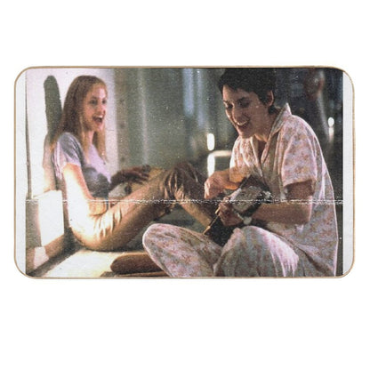 Girl Interrupted Vintage Art  Easy Maintenance Bath Mat