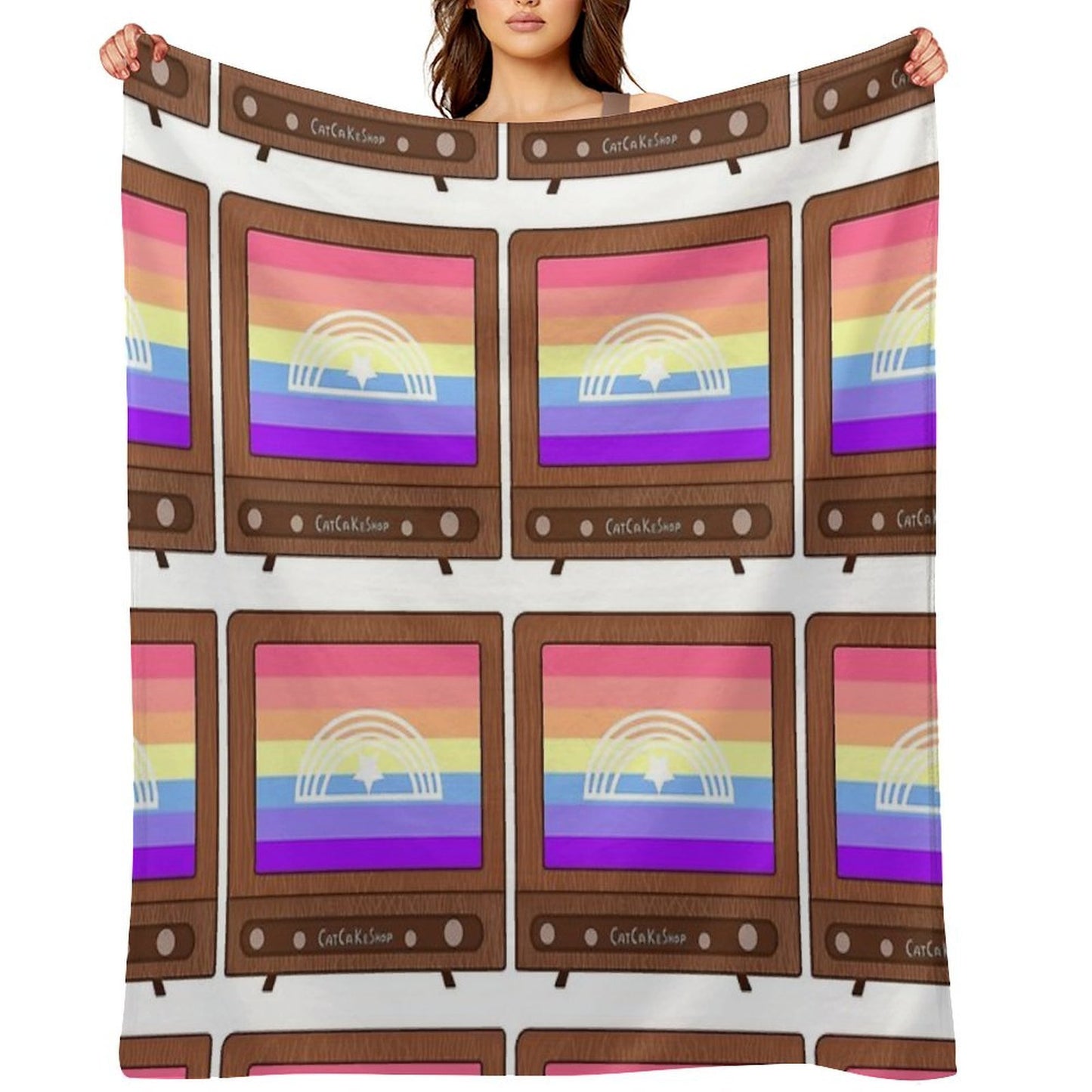 TV Glowing in Xenogender Colors Versatility Throw Blanket