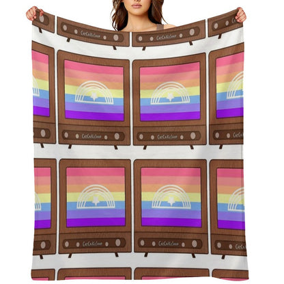 TV Glowing in Xenogender Colors Versatility Throw Blanket