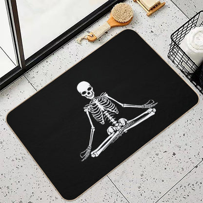 Meditating Skeleton  Pet-Safe Bath Mat
