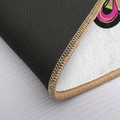 Neon Dice Hearts  Fade-Resistant Bath Mat