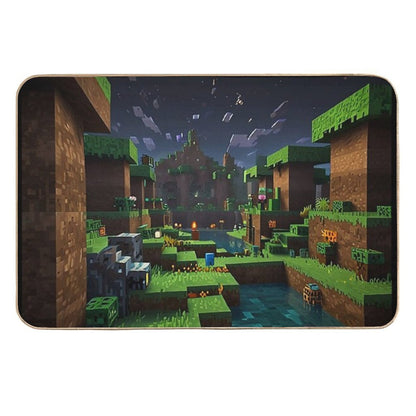 Minecraft Night  Stain-Proof Bath Mat