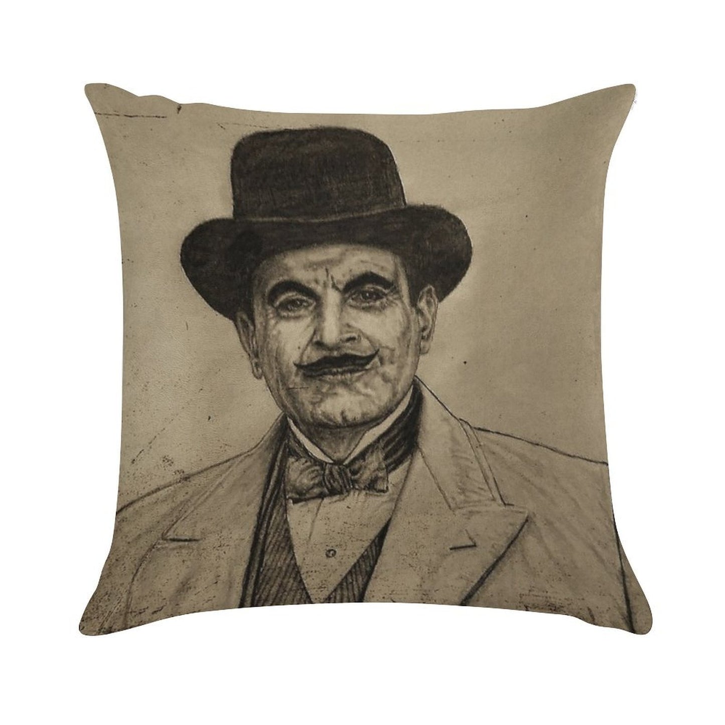 Hercule Poirot (David Suchet) Soft Decorative Cover Throw Pillow