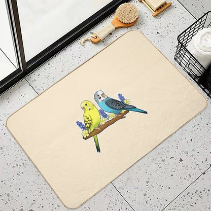 Cute Budgies  Rapid-Drying Bath Mat