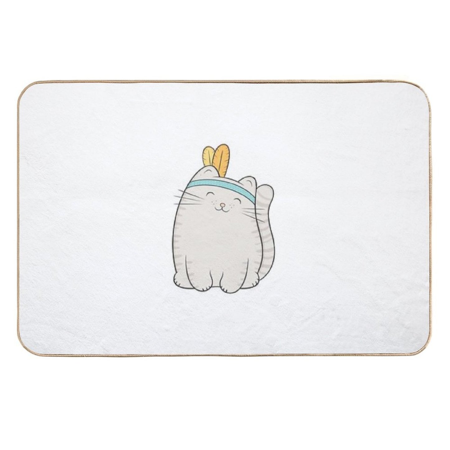 Fin, The Cat  Easy To Clean Bath Mat