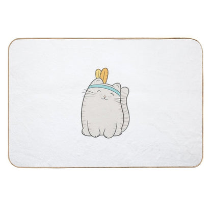 Fin, The Cat  Easy To Clean Bath Mat