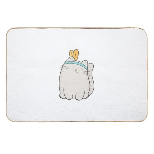 Fin, The Cat  Easy To Clean Bath Mat