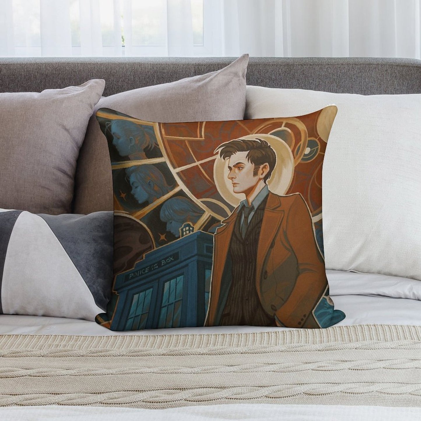 Ten Soft Short Plush Fabric Throw Pillow