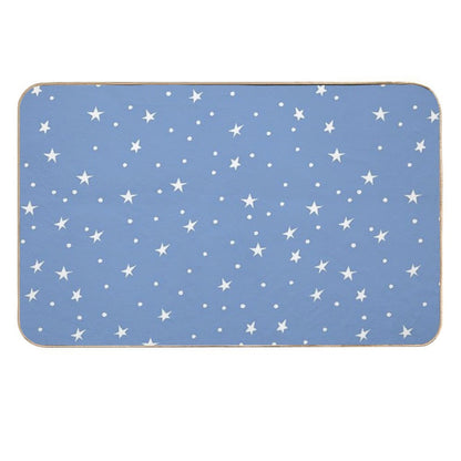 Doodle Stars on Cornflower  Rapid-Drying Bath Mat
